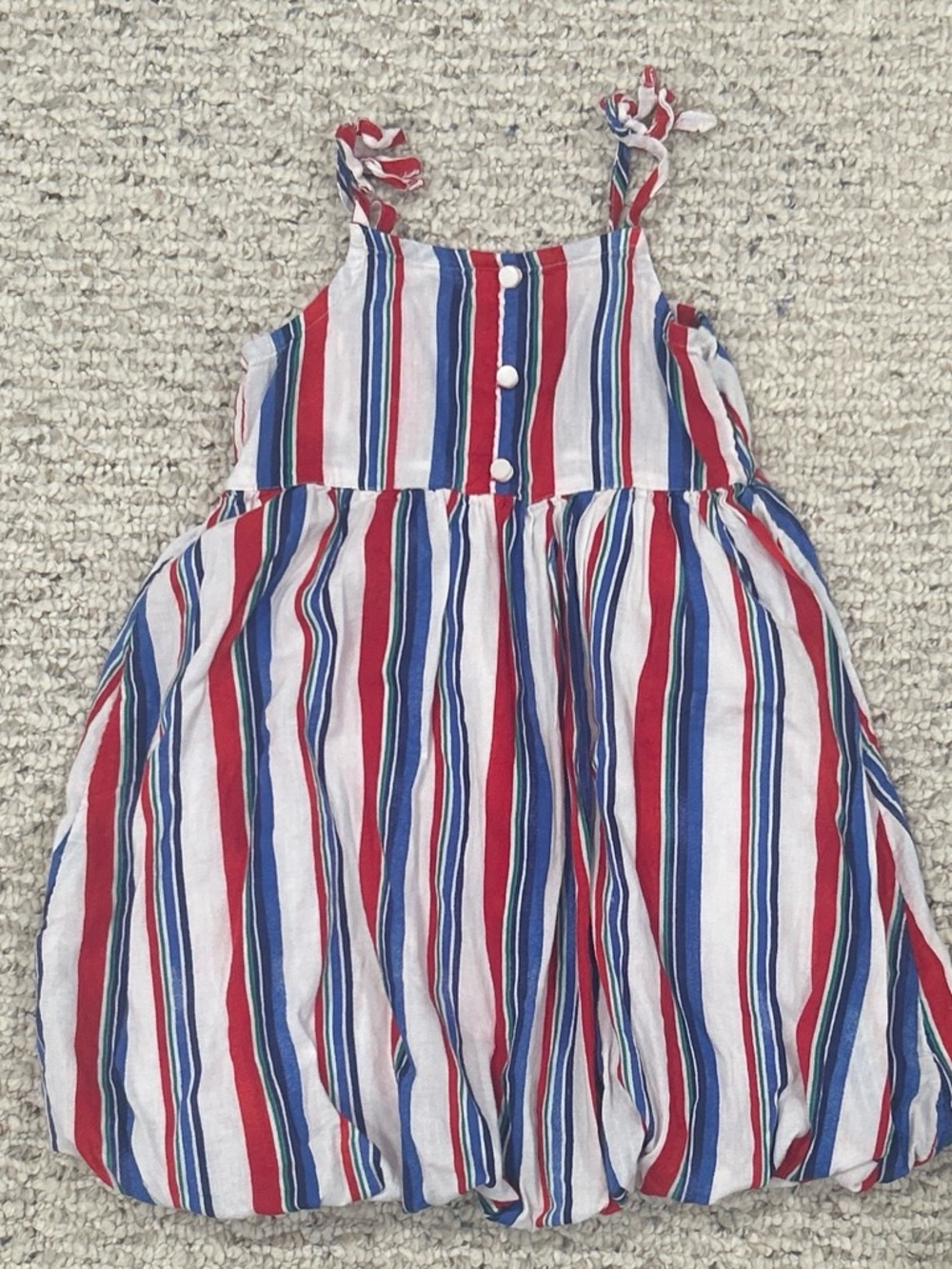 Old Navy Red, Blue & White Striped Tie-Shoulder Dress